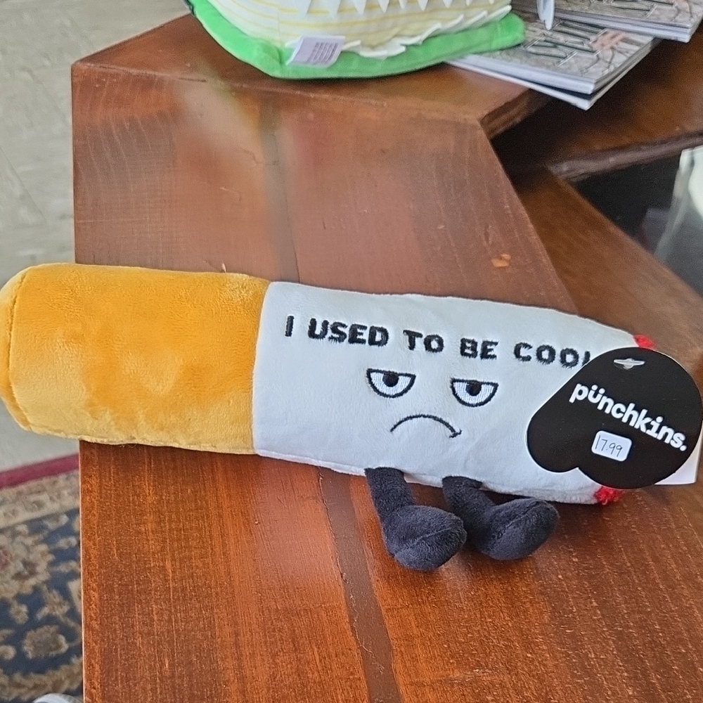 Plush Toy - 'I Used To Be Cool' Cigarette Plush in White & Yellow